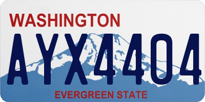 WA license plate AYX4404