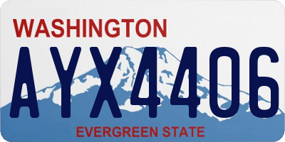 WA license plate AYX4406