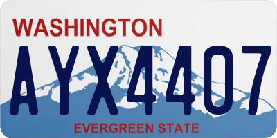 WA license plate AYX4407