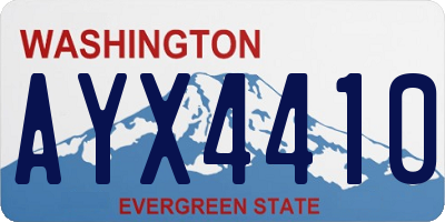 WA license plate AYX4410