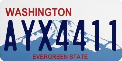 WA license plate AYX4411