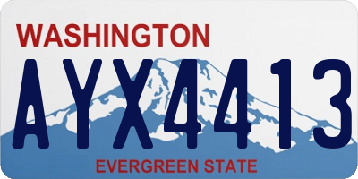 WA license plate AYX4413