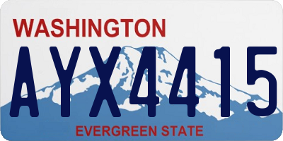 WA license plate AYX4415