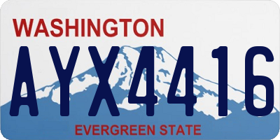 WA license plate AYX4416