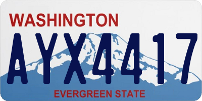 WA license plate AYX4417