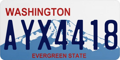 WA license plate AYX4418