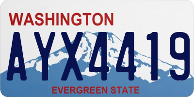 WA license plate AYX4419