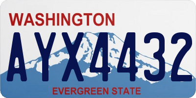 WA license plate AYX4432