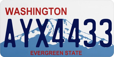 WA license plate AYX4433