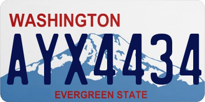 WA license plate AYX4434