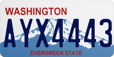 WA license plate AYX4443