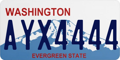 WA license plate AYX4444