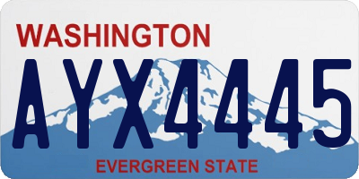 WA license plate AYX4445