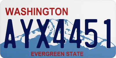 WA license plate AYX4451