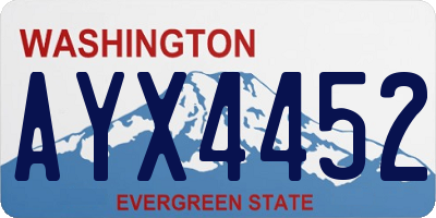 WA license plate AYX4452