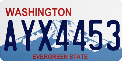 WA license plate AYX4453