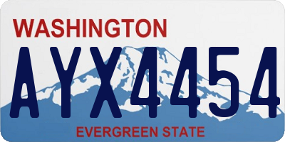 WA license plate AYX4454