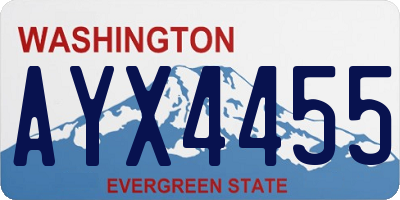 WA license plate AYX4455