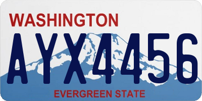 WA license plate AYX4456