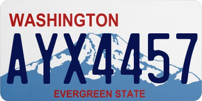 WA license plate AYX4457