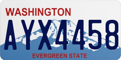 WA license plate AYX4458