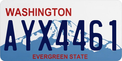 WA license plate AYX4461