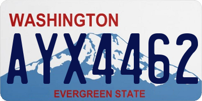 WA license plate AYX4462