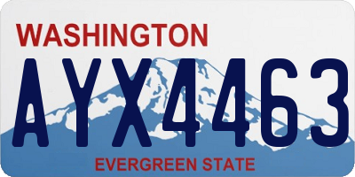 WA license plate AYX4463