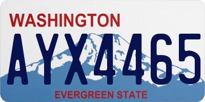 WA license plate AYX4465