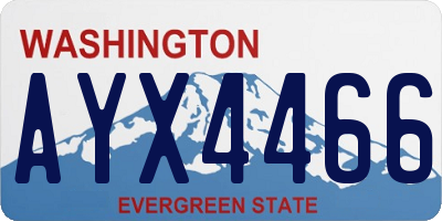 WA license plate AYX4466