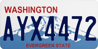 WA license plate AYX4472