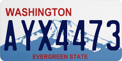 WA license plate AYX4473