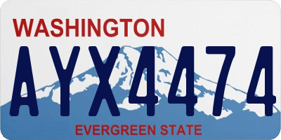 WA license plate AYX4474