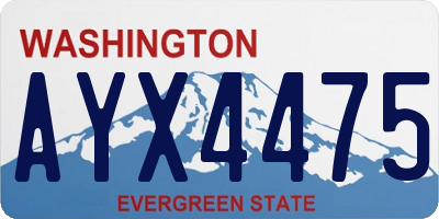 WA license plate AYX4475