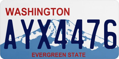 WA license plate AYX4476