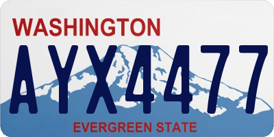 WA license plate AYX4477