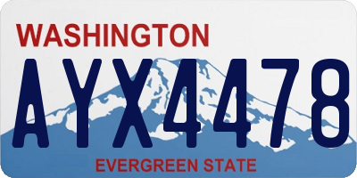 WA license plate AYX4478