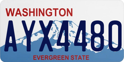 WA license plate AYX4480