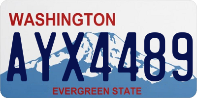 WA license plate AYX4489