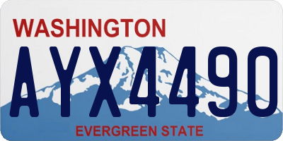 WA license plate AYX4490