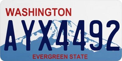 WA license plate AYX4492