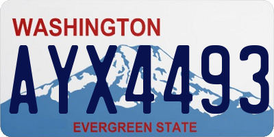 WA license plate AYX4493