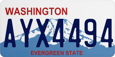 WA license plate AYX4494