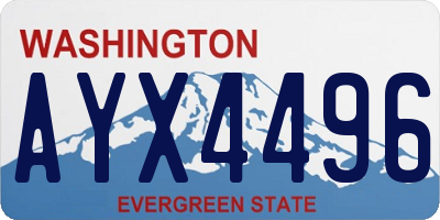 WA license plate AYX4496