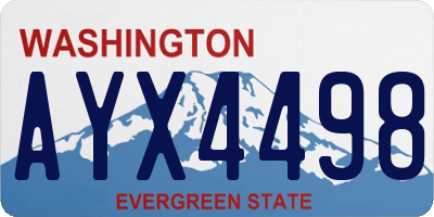 WA license plate AYX4498