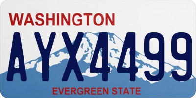 WA license plate AYX4499