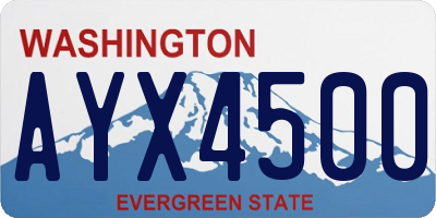 WA license plate AYX4500