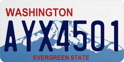 WA license plate AYX4501