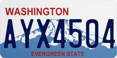 WA license plate AYX4504