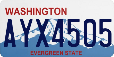 WA license plate AYX4505